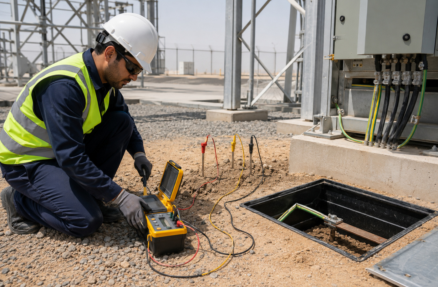 Earth resistance testing and inspection at an industrial facility